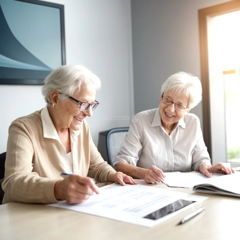 高齢者が保険の相談をしている様子