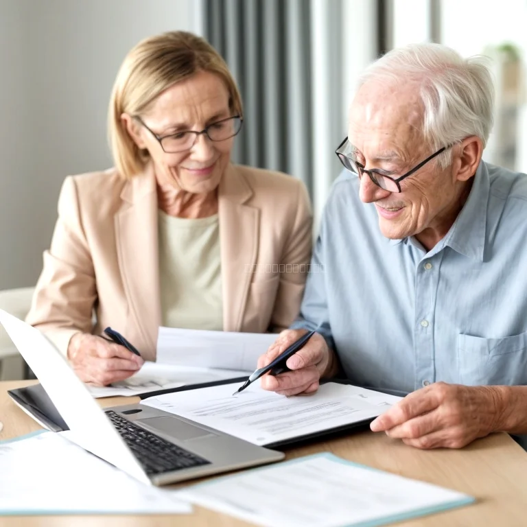 健康相談をしている高齢者